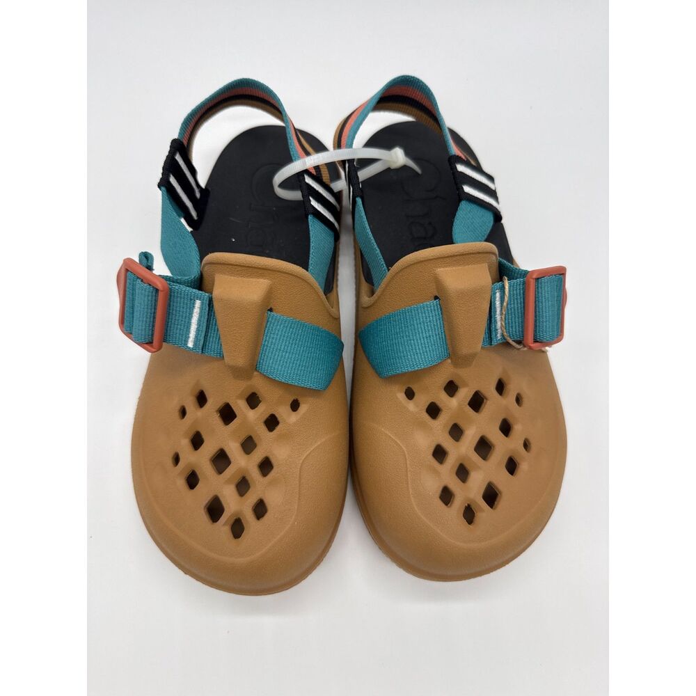 Chaco Chilios Clog Retro Camel Brown Turquoise Womens 5 NEW